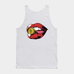 Lips Holding a Bullet "Got Ya!" Tank Top